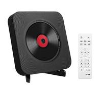 Adirigo Reproductor de CD portátil de Escritorio con Bluetooth, Altavoces HiFi Dobles Integrados, Reproductor de CD Multifuncional montado en la Pared con Control Remoto(Negro)