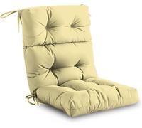 Adirondack Chair Cushion Waterproof Outdoor High Back Patio Cushion with Ties Non-Slip Rocking Chair Cushion for Indoor/Outdoor Fade-Resistant Tufted Seat Pad(Navy Blue,1pc)(Turmeric,2pcs)