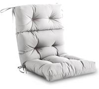 Adirondack Chair Cushion Waterproof Outdoor High Back Patio Cushion with Ties Non-Slip Rocking Chair Cushion for Indoor/Outdoor Fade-Resistant Tufted Seat Pad(Navy Blue,1pc)(Light Gray,1pc)