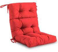 Adirondack Chair Cushion Waterproof Outdoor High Back Patio Cushion with Ties Non-Slip Rocking Chair Cushion for Indoor/Outdoor Fade-Resistant Tufted Seat Pad(Navy Blue,1pc)(Red,1pc)