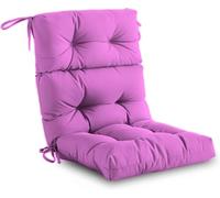 Adirondack Chair Cushion Waterproof Outdoor High Back Patio Cushion with Ties Non-Slip Rocking Chair Cushion for Indoor/Outdoor Fade-Resistant Tufted Seat Pad(Navy Blue,1pc)(Purple,2pcs)