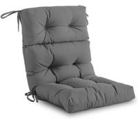 Adirondack Chair Cushion Waterproof Outdoor High Back Patio Cushion with Ties Non-Slip Rocking Chair Cushion for Indoor/Outdoor Fade-Resistant Tufted Seat Pad(Navy Blue,1pc)(Gray,2pcs)