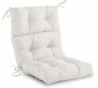 Adirondack Chair Cushion Waterproof Outdoor High Back Patio Cushion with Ties Non-Slip Rocking Chair Cushion for Indoor/Outdoor Fade-Resistant Tufted Seat Pad(Navy Blue,1pc)(White,1pc)