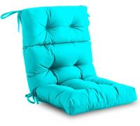Adirondack Chair Cushion Waterproof Outdoor High Back Patio Cushion with Ties Non-Slip Rocking Chair Cushion for Indoor/Outdoor Fade-Resistant Tufted Seat Pad(Navy Blue,1pc)(Sky Blue,1pc)