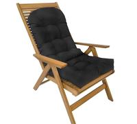 Adirondack Cojín for silla impermeable for exteriores, respaldo alto, cojín for silla mecedora con lazos, almohadillas for interiores y exteriores, cojín de repuesto for muebles de patio ( Color : Bla