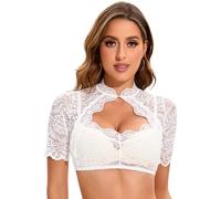 Adisno Blusa Tirolesa para Mujer, Blusa Tirolesa de Encaje,Tierna y Bonita Abertura en el Pecho