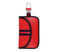 AdiStylinno Bolsa para llaves de coche, funda para llaves, monedero, piel sintética, con gancho giratorio, para hombre y mujer, rojo, 8 x 1 x 13 cm / 3.1 x 0.4 x 5.1 in, Clásico