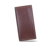 AdiStylinno Cartera larga para hombre, minimalista, de cuero, plegable, delgada, a la moda, cartera para tarjetas de crédito, Café, 17.5 x 9 x 1 cm / 6.89 x 3.54 x 0.39 in, Moderno