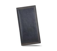 AdiStylinno Cartera larga para hombre, minimalista, de cuero, plegable, delgada, a la moda, cartera para tarjetas de crédito, Negro -, 17.5 x 9 x 1 cm / 6.89 x 3.54 x 0.39 in, Moderno