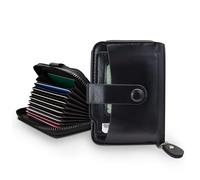 AdiStylinno Cartera minimalista de piel sintética con ranura desmontable, carteras de moda para hombre con cremallera y broche, funda de crédito para hombre con 9 ranuras para tarjetas, 2 ranuras para