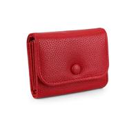 AdiStylinno Carteras pequeñas para mujer, cartera de acordeón de piel sintética para mujer, mini tarjetero, monedero compacto con bolsillo para monedas, Rojo -, 10.5 x 8 x 3 cm / 4.13 x 3.15 x 1.18