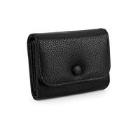AdiStylinno Carteras pequeñas para mujer, cartera de acordeón de piel sintética para mujer, mini tarjetero, monedero compacto con bolsillo para monedas, Negro -, 10.5 x 8 x 3 cm / 4.13 x 3.15 x 1.18
