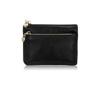 AdiStylinno Monedero de cuero, monedero portátil con cremallera, pequeño soporte para tarjetas de crédito, mini monedero para mujeres y hombres, Negro -, 12 x 8.7 x 1.5 cm / 4.72 x 3.43 x 0.59 in,