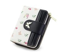 AdiStylinno Monedero para mujer, bonito monedero de mariposa para mujer, carteras compactas de piel sintética con bolsillo frontal, tarjetero plegable con bolsillo para monedas, 5 ranuras, 1 ventana