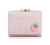AdiStylinno Monedero para mujer, bonito monedero pequeño para mujer, triple suave, piel sintética, diseño de fruta, soporte para tarjetas, 1 compartimento para monedas, 7 ranuras para tarjetas, 1