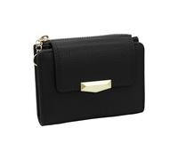 AdiStylinno Monedero para mujer, cartera pequeña compacta para mujer, monedero de moda con ventana de identificación y bolsillo para monedas, Negro , 12.2 x 9.2 x 2.8 cm, Minimalista