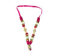 Aditri Creation Artificial Flowers Ribbon Garland Haar Mala Large Pink White for Idol-Mala for God, Pooja Sringar Articles Ornament for Multipurpose Puja Decoration (Size 14")