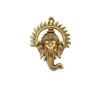 Aditri Creation Ganesha Wall Hanging Metal Ganesh Face with Sun Statue Sculpture Idol Indian Wall Décor Antique Ganpati Statue for Home, Entrance, Temple décor andgifting (Size 9" X7")