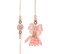 Aditri Creation Rakhi Bhaiya Bhabhi Set of 2 For Brother Bhabhi Rakhi Lumba Set Couple Pair Thread Bracelet for Bhaidooj Tikka Decorations Set Bracelets for Brother Sister Indian Traditional Festival