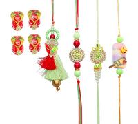 Aditri Creation Rakhi - Juego para hermano y hermana Bhaiya Bhabhi, rosa, 3 unidades, juego Raksha Bandhan Rakhi Lumba con Dora, hecho a mano con detalles intrincados y materiales únicos