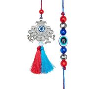 Aditri Creation Rakhi Lumba set For Brother and Bhabhi Rakhi for Bhai Bhaiya pack of 2 Couple Silver Rakhi Thread Pair Dora Raksha Bandhan gift Pack for Traditional Raksha Bandhan Festival