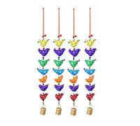 Aditri Creation Set of 4 Indian Traditional Door Hanging 7 Fabric Birds Tota String with Bell Decoration for Home Wall Temple Bedroom Kids Room Home Décor Gifting(Size :- 12" Approx)
