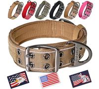 ADITYNA Collar Táctico Resistente para Perro con Asa, Collar Grueso para Perros Grandes, Ancho, Reflectante, Táctico, Acolchado de Neopreno Suave, Collar de Perro Entrenamiento, Caminar o Cazar