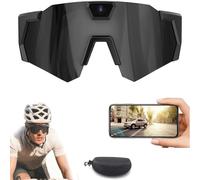 Adius 4K HD Sports Glasses with Camera, Baseball Camera Glasses, Video Recording, with 64GB Memory, Action Sports for Men Women Cycling Hiking (Black-A)
