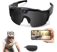Adius 4K HD Sports Glasses with Camera, Baseball Camera Glasses, Video Recording, with 64GB Memory, Action Sports for Men Women Cycling Hiking (Black-B)