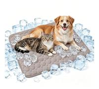 Adius Alfombra Refrescante para Perro, Alfombrilla refrescante para Mascotas Grandes, Auto refrigerante No tóxico, Cama de Verano para Mascotas Lavable (S,marrón)