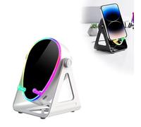 Adius Wireless Induction Speaker 5-in-1 Bluetooth Speaker, with Adjustable Phone Stand, Stereo Sound, 360° Rotating Design, Multi-Color Light (A)