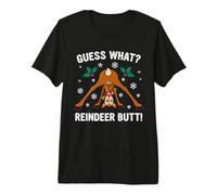 Adivina qué Reno Trasero Humor navideño Camiseta Premium