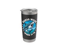 Adivina qué semana es - Shark Lover Ocean Marine Biology Vaso térmico de acero inoxidable de doble pared