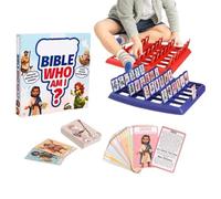 Adivina quién soy del juego bíblico - 24 figuras bíblicas con versos de cartas | Juego educativo para niños, divertido clásico, ideal para la escuela dominical, grupos de jóvenes, niños, hogar, C