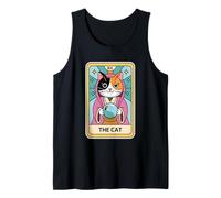 Adivino Calico Cat The Cat Tarot Card Camiseta sin Mangas