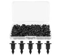Adiwo 60 Piezas Clips de Plástico Remache, 6mm Grapas de Plástica Negras, Juego de Clips de fijación para Coche, Clips de Retención Tipo Empuje, para la Mayoría de los Modelos
