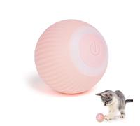 Adiwo Bola De Juguete Interactivo para Gatos, Rotación Automática De 360 Grados, Luz LED y Recargable Tipo-C, para Ejercicio Gatos y Perros, Rosa