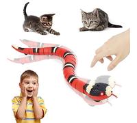 Adiwo Cat Snake Toys, 40cm Smart Sensor Simulated Snake Juguetes Eléctricos Gatos, Juguetes Interactivos Gatos Recargables por USB, Juguetes Serpiente Inducción con Lengua Retráctil Cola Que Se Mueve