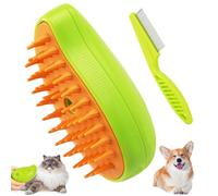 Adiwo Cepillo de Vapor para Gatos y Perros, 3 En 1 Cepillo Vapor Mascotas Eléctrico Peine De Masaje, Peine Eléctrico De Masaje, Depilación Para Mascotas Para Eliminar el Enredado（Amarillo)