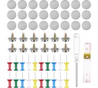 Adiwo Chinchetas Techo Coche, 72 Piezas Tela Botones Reparación Techo Coche, Kit Reparacion Techo Coche, Pasadores de Colores, Destornillador, Cinta Métrica, para Todos los Techos Coches Fijos (Gris)