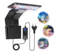 Adiwo Iluminación LED de Acuario, 3 Colores para Plantas Acuáticas y Peces, Mini luz LED para Pecera Negro, 220V