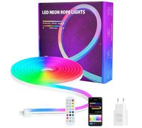 Adiwo Luz LED Neon, 3M Luz LED Neon RGB con Control Remoto Bluetooth APP Sincronización de Música Luz de Neón Flexible Impermeable IP65 Color Ajustable para Dormitorio Bar Sala de juegos Fiesta