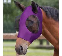 Adiwo Máscara Antimoscas para Caballos, 1PCS Púrpura Máscara de Caballo con Orejeras, Máscaras Faciales para Caballos Anti-UV, Malla Transpirable, Reutilizables, Antimosquitos Moscas de Caballos