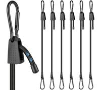 Adiwo Pack 6 Cuerdas Elásticas con Mosquetones, 90cm Tensores Elásticos | Pulpos Elásticos con Gancho, Gomas Elasticas con Gancho, Pulpos Elásticos Transporte, Tensor de Equipaje con Bolsa, Negros