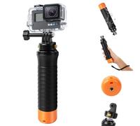 Adiwo Palo Selfie Flotando，Monopod Grip de Mano Flotador, Naranja | Palo Selfie Flotante para Gopro Hero, Boya Flotador de Cámara Deportiva con Cuerda de Seguridad Impermeable, Versión Mejorada