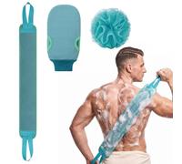 Adiwo Set de Guante Exfoliante Corporal, Manopla Exfoliante y Esponja Baño
