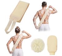 Adiwo Set de Guante Exfoliante Corporal, Manopla Exfoliante y Esponja Baño