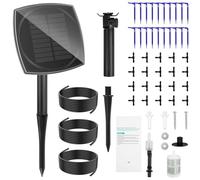 Adiwo Sistema de Riego Solar para Jardín, 12 Modos de Temporización, Kit de Riego por Goteo con 15 Microcabezales de Goteo para Vacaciones, Interior y Exterior Jardín Terraza, Balcón Plantas Verduras