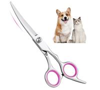 Adiwo - Tijeras de aseo profesional para animales, 6 puntas de acero curvadas, ligeras y seguras para perros y mascotas Grooming