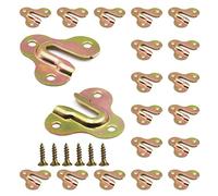 Adiyer 20 perchas de zinc amarillo con ojo de cerradura para espejo de fotos, para colgar tazas, abrigos, estante para colgar en tablero de madera, montaje en pared, placa colgante de ojo de cerradura